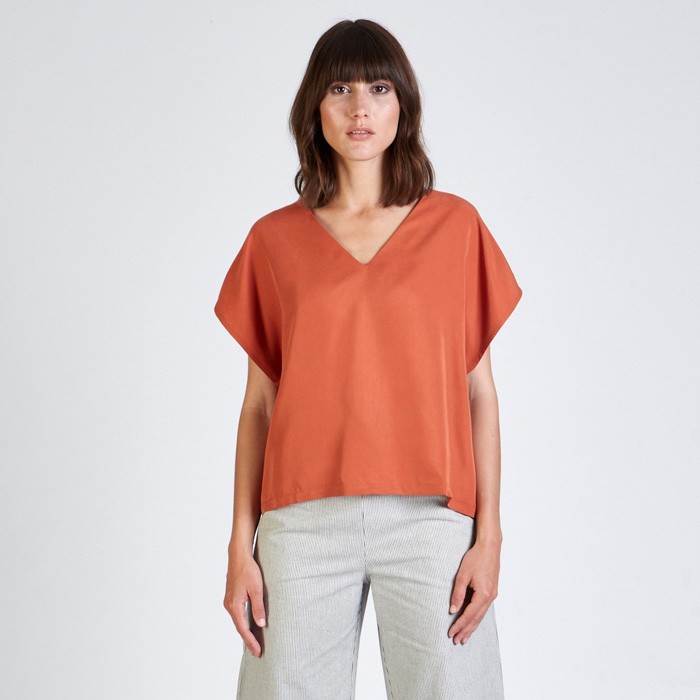 Stoffbruch faires T-Shirt Ruby Burned Orange