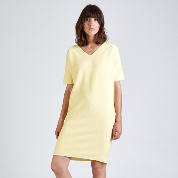 Stoffbruch veganes Kleid Valerie Light Yellow